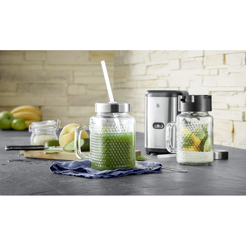 Комплект WMF X Mason от 2 чаши с дръжка 450 ml, сламка и капак 0416780041