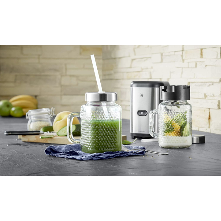 Комплект WMF X Mason от 2 чаши с дръжка 450 ml, сламка и капак 0416780041