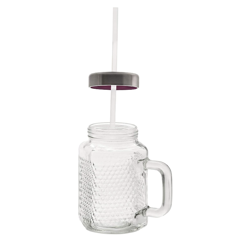 Комплект WMF X Mason от 2 чаши с дръжка 450 ml, сламка и капак 0416780041