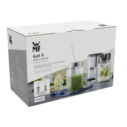 Комплект WMF X Mason от 2 чаши с дръжка 450 ml, сламка и капак 0416780041