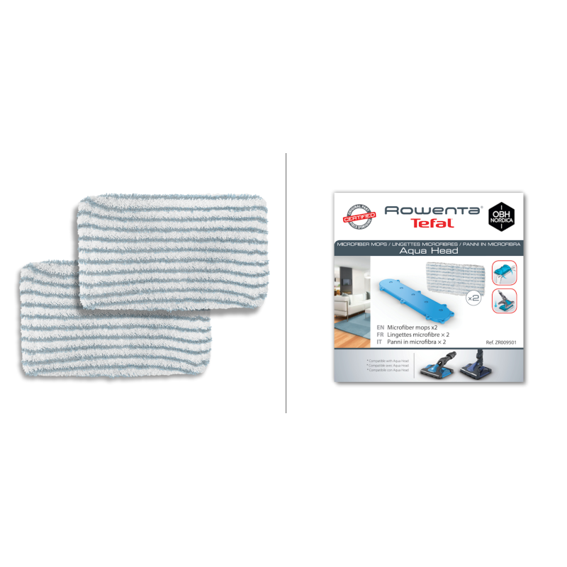 Подложки от микрофибър x 2 за засмукваща глава Aqua на прахосмукачка Rowenta ZR009501