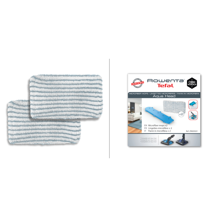 Подложки от микрофибър x 2 за засмукваща глава Aqua на прахосмукачка Rowenta ZR009501