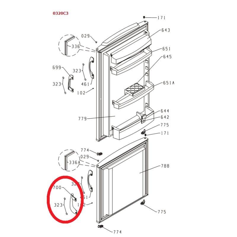 Дръжка за хладилник Gorenje