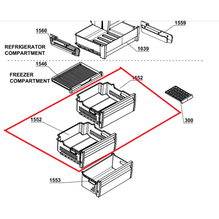 Чекмедже за фризер на хладилник BEKO