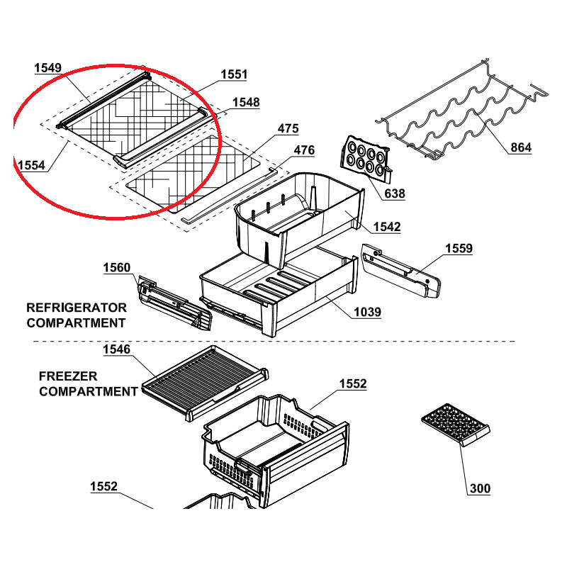 Рафт на хладилник BEKO 4659370100