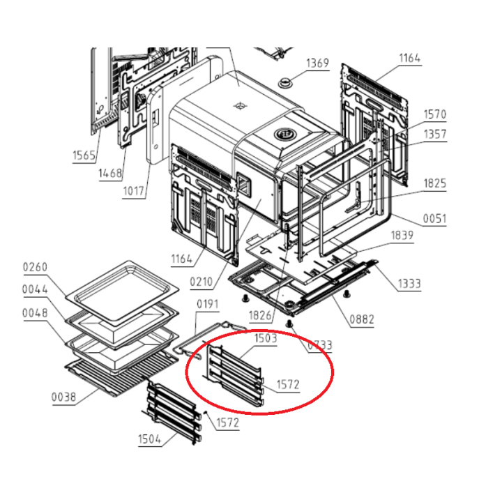 Десен телескопичен водач на 3 нива фурна Gorenje - напълно изтеглящи се