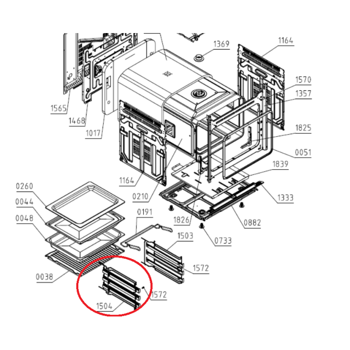 Ляв телескопичен водач на 3 нива фурна Gorenje - напълно изтеглящи се