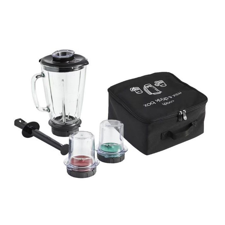 Комплект аксесоари 5 в 1 за кухненски робот Tefal Coach Mix & Drink XF650038, Предназначен за смесване, смилане, нарязване и раз