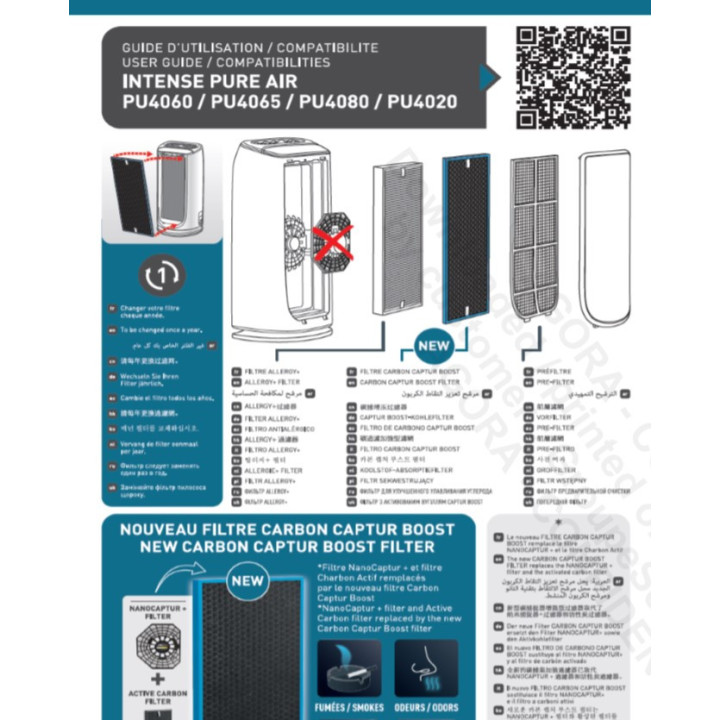 Филтър 2в1 за пречиствател за въздух Rowenta Carbon captur boost