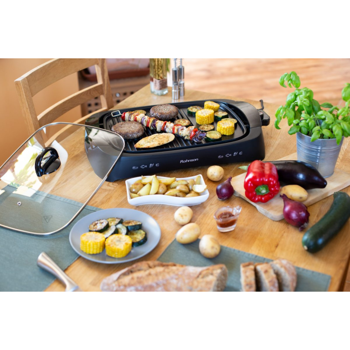 Стъклен капак с дръжка за електрическа скара Rohnson R2505